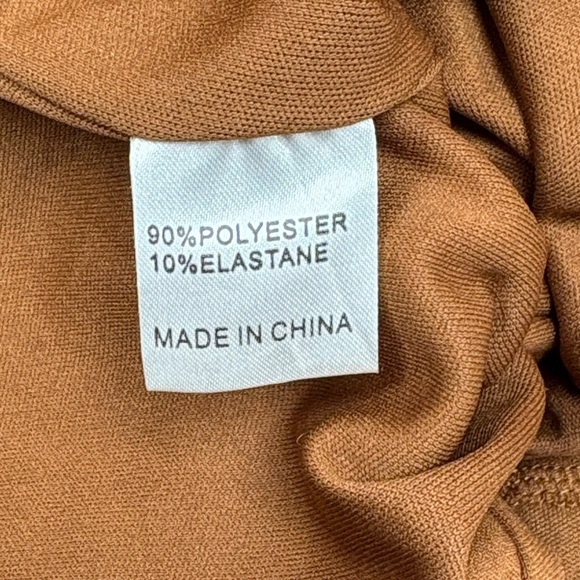 NWT Petal & Pup Satin Plunge V-Neck Puff Sleeve Slip Mini Dress Cocktail Brown 6 - Picture 9 of 9